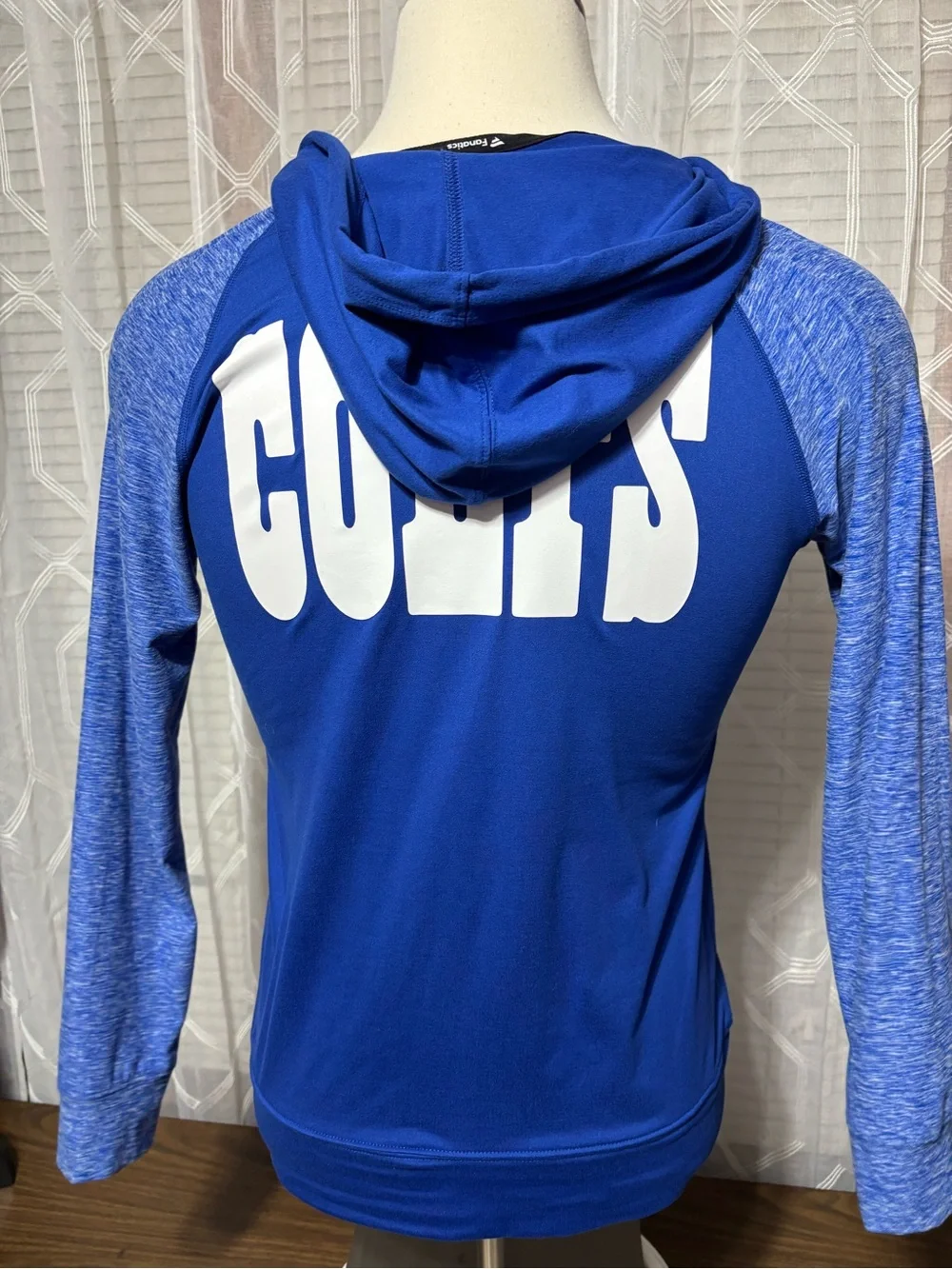 Indianapolis Colts Blue Zip Hoodie with White Horseshoe Logo size Med Fanatics
